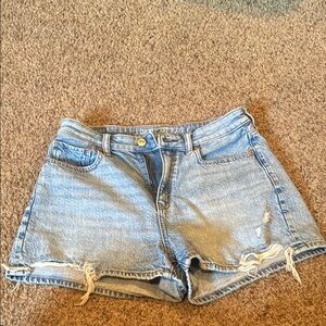 American Eagle Outfitters Blue Distressed Jean Shorts